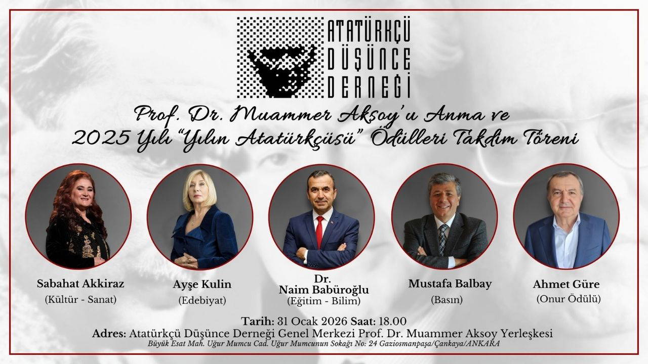 ADD tarafından verilen “Yılın Atatürkçüsü” ödüllerine layık görülen isimler açıklandı: Yazarımız Balbay’a ‘Yılın Atatürkçüsü’ ödülü