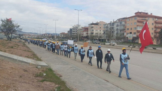 Doruk Maden işçileri Ankara yürüyüşüne devam ediyor