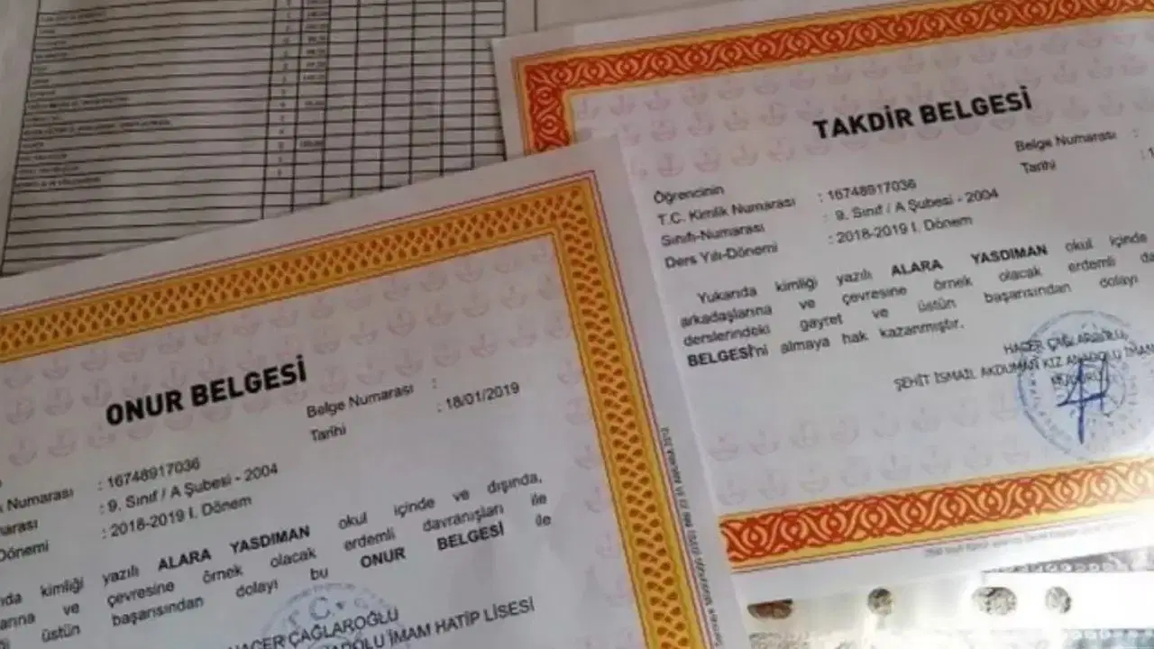 Onur belgesi nedir, kaç puanla alınır? Onur belgesi kimlere verilir?