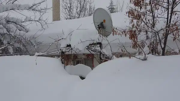 Bitlis'te tek katlı evler kardan kayboldu: 314 köy yoluna ulaşım kapandı