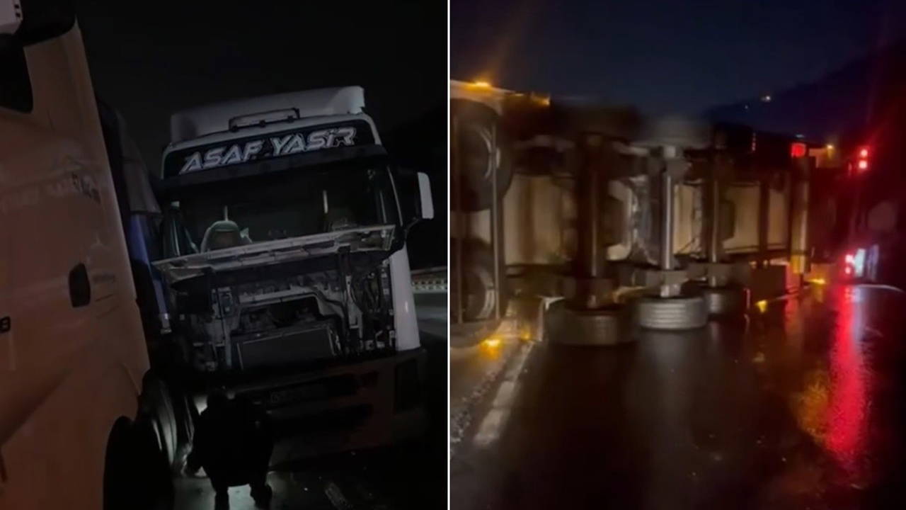 D-650’de zincirleme kaza... 3 TIR birbirine çarptı: Kilometrelerce araç kuyruğu oluştu