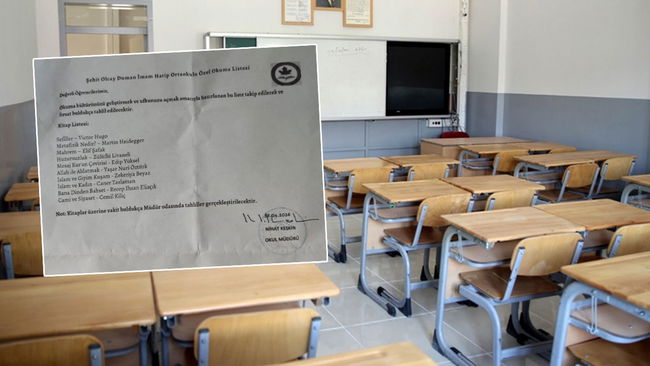 Ortaokulda dağıtılan 'kitap listesi' hedefte