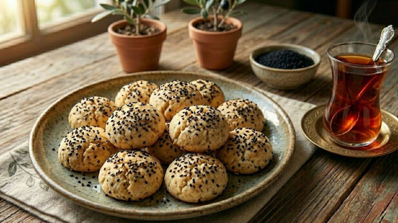 Kıyır kıyır dokusuyla ağızda dağılan lezzet: Çörek otlu misket kurabiye tarifi