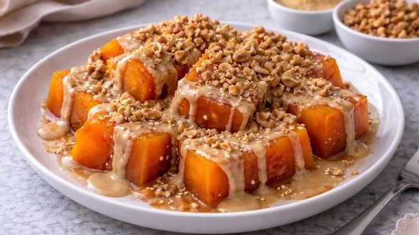 Kış sofralarının vazgeçilmezi olan enfes lezzet: Fırında tahinli kabak tatlısı tarifi