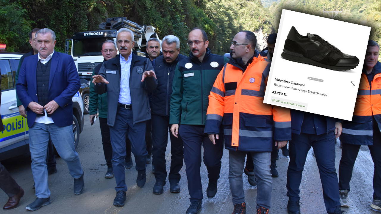 Bakan Uraloğlu'nun sel bölgesinde giydiği ayakkabı gündem oldu
