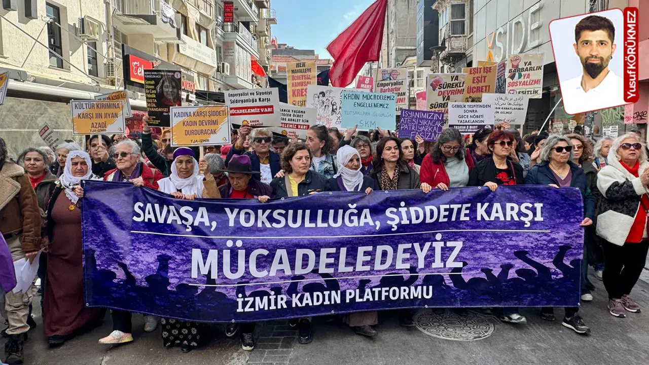 İzmirli kadınlar 8 Mart’ta sokağa çıktı: 'Krizin, savaşın ve sömürünün bedelini ödemeyeceğiz'