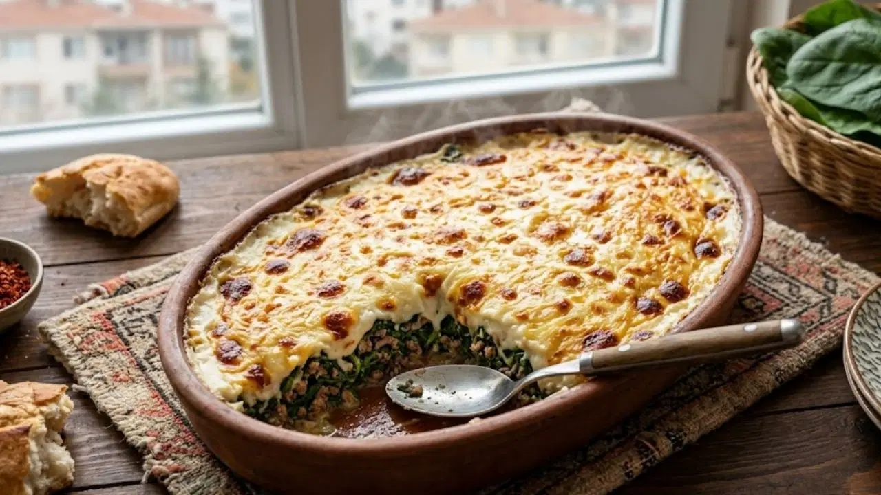 Akşam yemeğine pratik lezzet: Kıymalı ıspanaklı graten tarifi