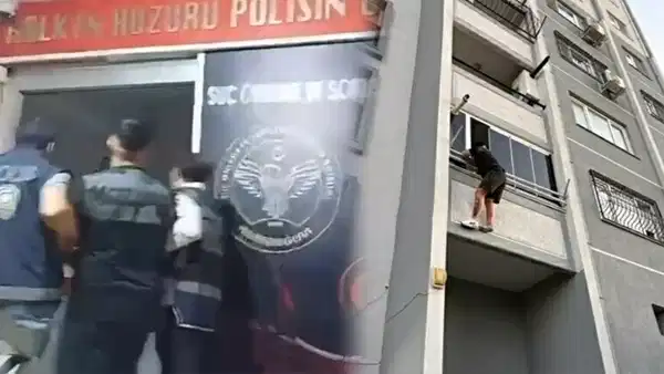 Uyuşturucu satıcısı balkondan sarkarken yakalandı