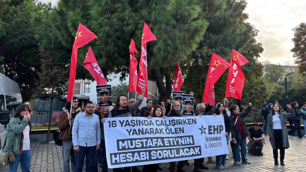 EHP’den 16 yaşındaki çocuk işçi Mustafa Eti için eylem: “Fabrikada değil, okulda olması gerekirdi” 