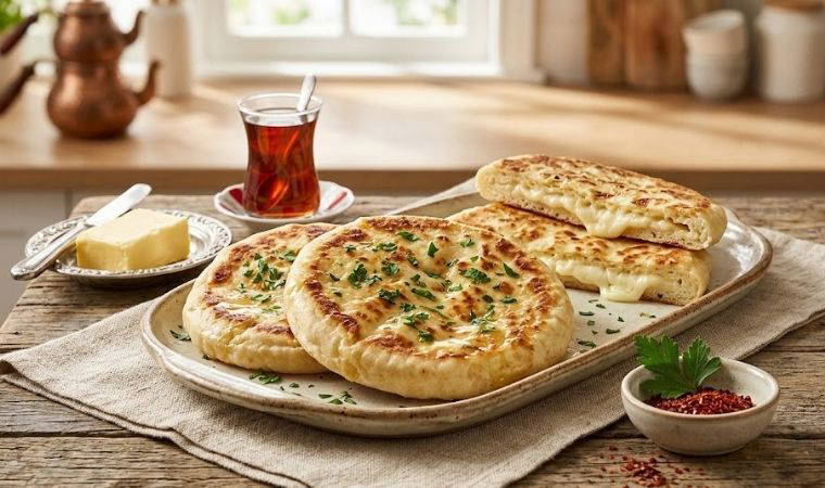 Kahvaltı sofralarına çok yakışan yumuşacık lezzet: Peynirli bazlama tarifi