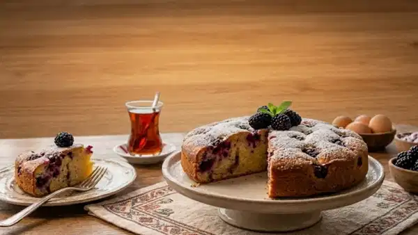 Çay saatlerine renk katan lezzet: Böğürtlenli kek tarifi