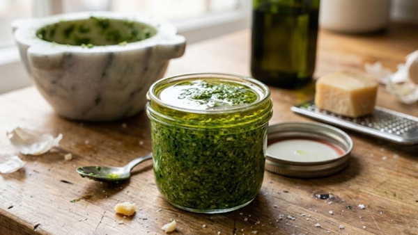 Orijinal İtalyan sosu: Asla kararmayan enfes Pesto sos tarifi...