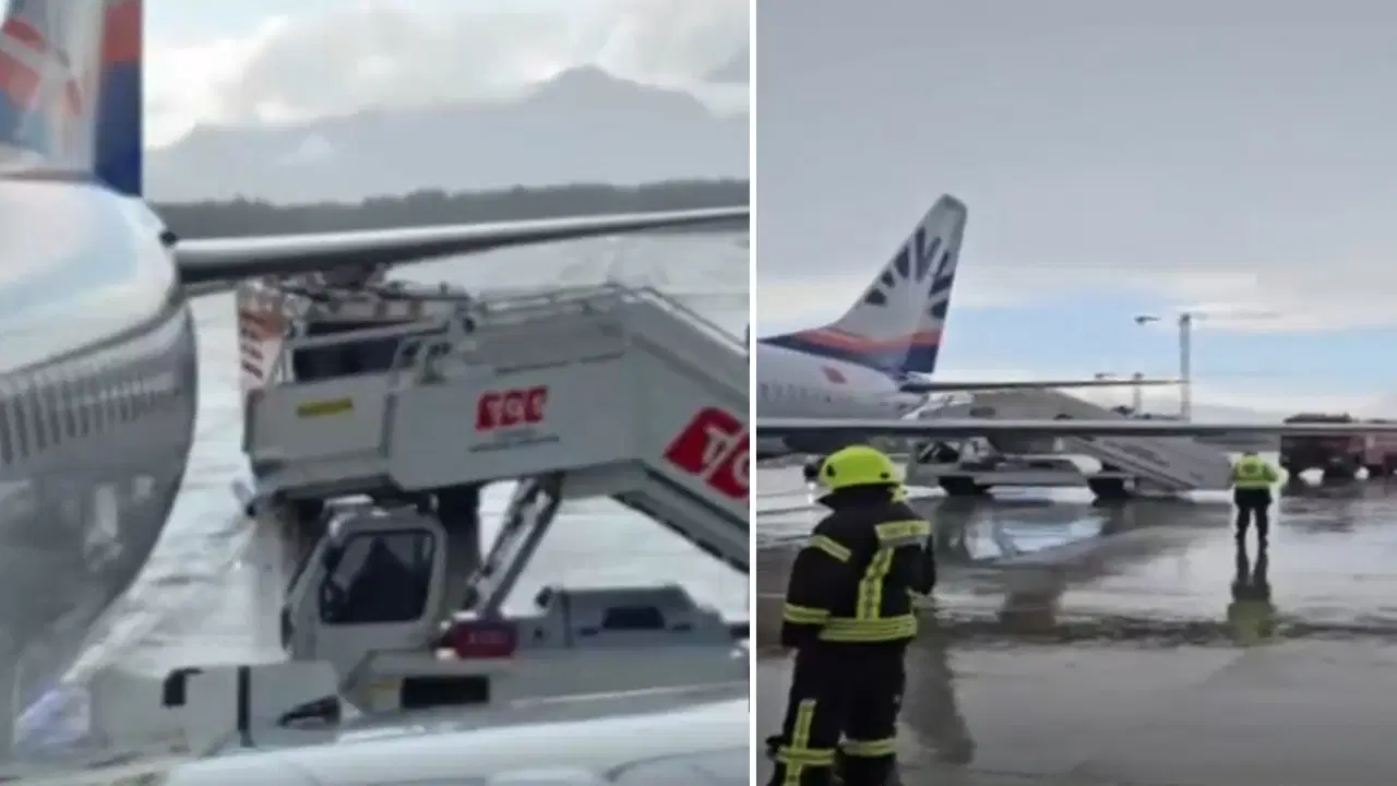 Son dakika... Antalya Havalimanı'nda faciadan dönüldü: Kalkışa hazırlanan Sun Express uçağının tekerlekleri koptu, kanadı delindi!
