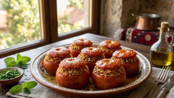 Hafif Akşam Yemeği Alternatifi: Zeytinyağlı Domates Dolması Nasıldır?