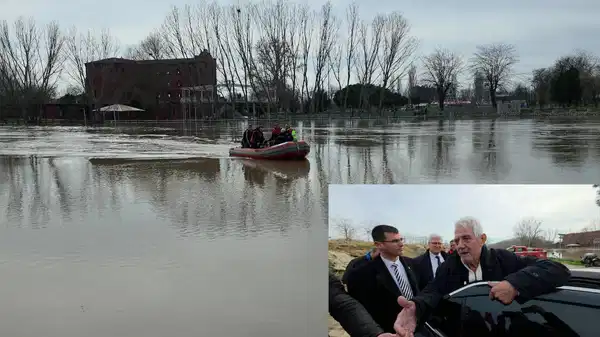 Eski Edirne Belediye Başkanı Hamdi Sedefçi mahsur kaldı: Bahçesinden botla tahliye edildi!
