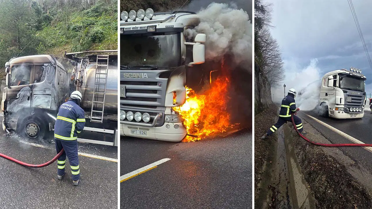 Bolu Dağı’nda tanker alev alev yandı!