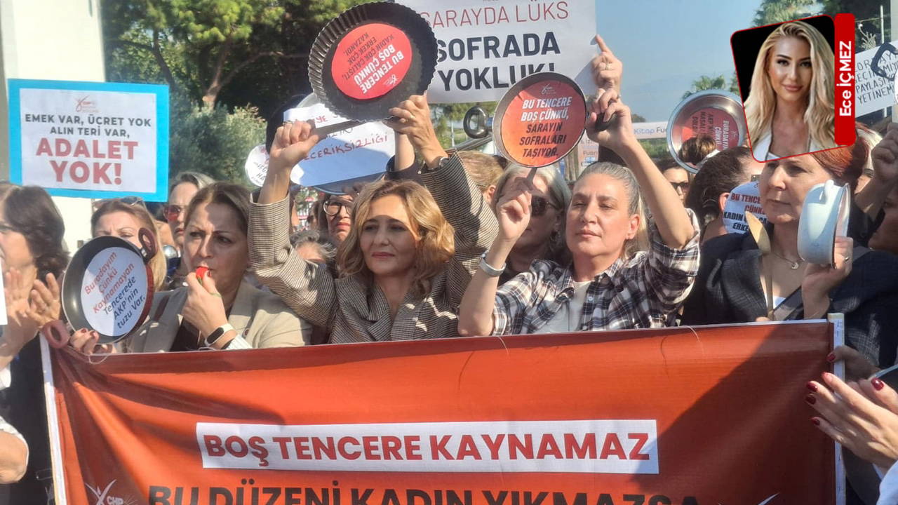 CHP İzmir kadın kollarından boş tencere eylemi: 'Bu yoksulluk bir kader değil, AKP düzeninin sonucudur!'