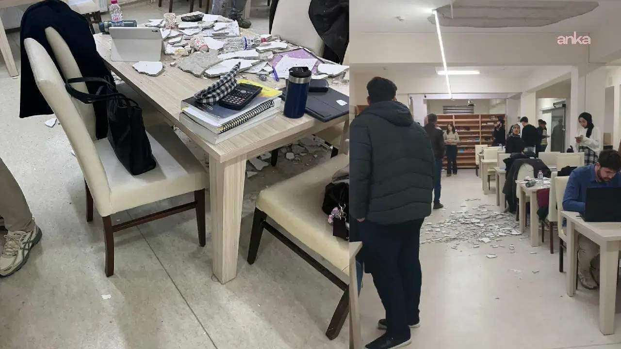 Sinop Üniversitesi Kütüphanesi'nin tavanı çöktü: Yaralılar var!