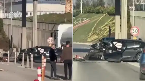 TEM Otoyolu'nda korkunç kaza... Anne ile oğlu feci şekilde can verdi!