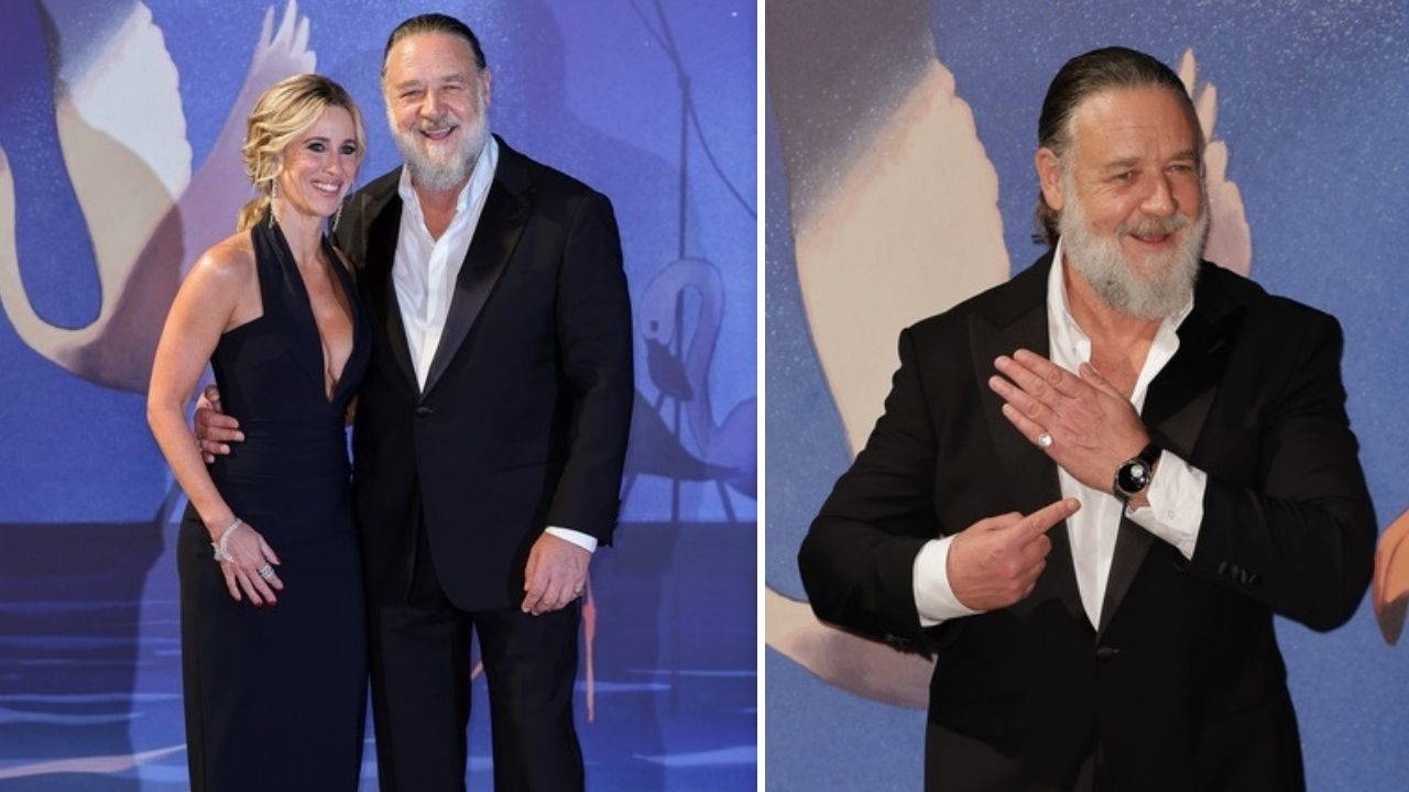 Oscar ödüllü Russell Crowe Venedik’te kırmızı halıya çıktı: Belgesel prömiyerinde aile desteği