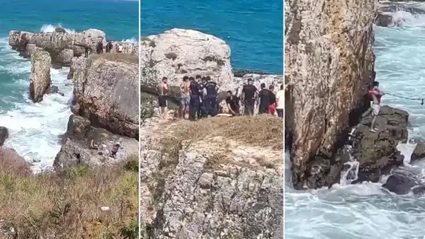 Yasağa rağmen denize girdi kayalıklarda mahsur kaldı