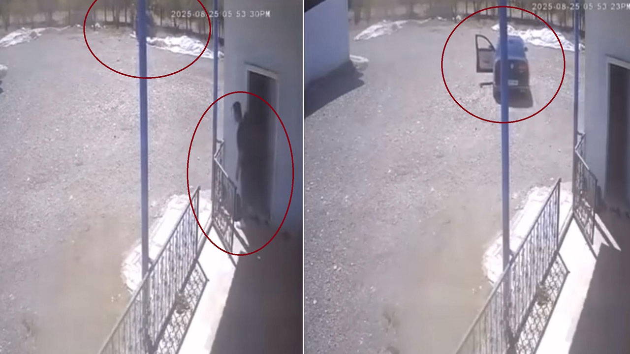 Diyarbakır'da el freni çekilmeyen otomobilin duvara çarptığı anlar kameraya yansıdı