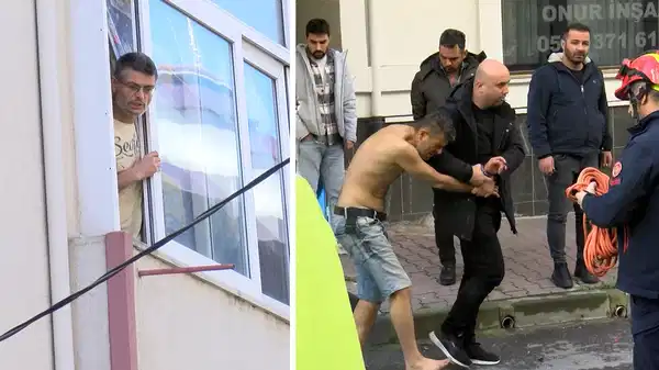 Küçükçekmece'de hareketli dakikalar... Polis gelince kendini eve kilitledi, kapı kırılarak gözaltına alındı!