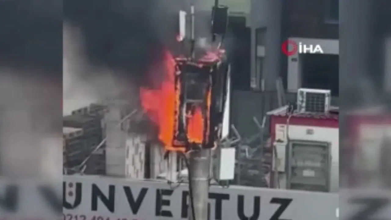 Küçükçekmece’de baz istasyonunda korkutan yangın