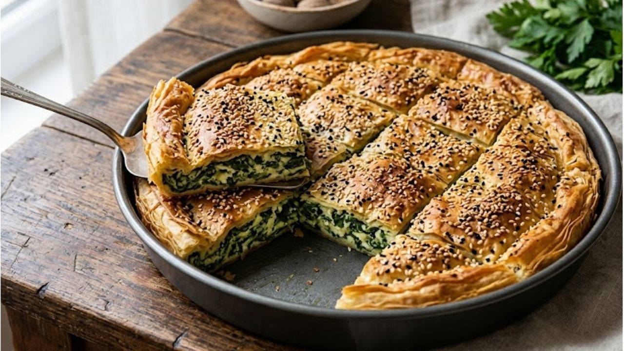 Bir dilimi asla yetmeyen geleneksel lezzet: Selanik usulü ıspanaklı börek tarifi