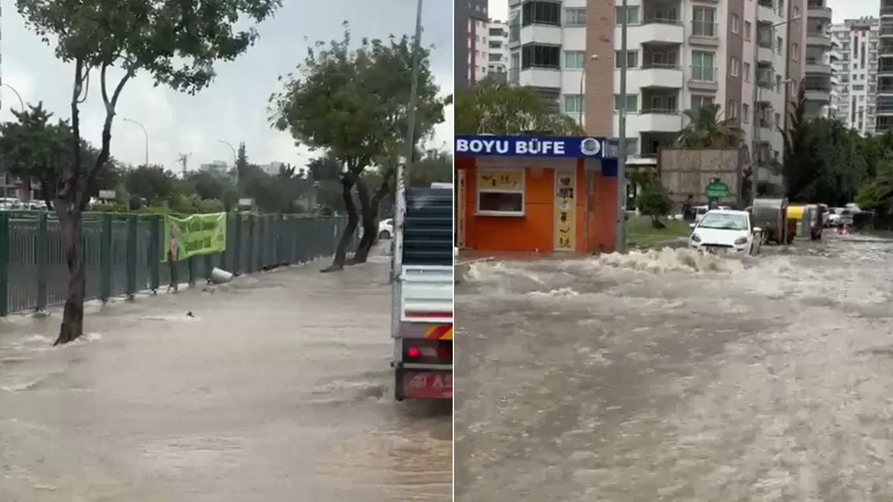 Adana'yı sağanak vurdu: Yollar göle döndü