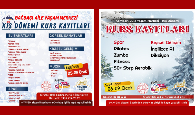 Kırşehir'de 'Kış Dönemi Kursları' başlıyor