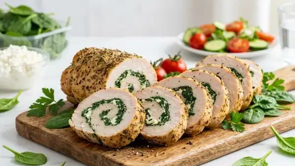 Günlük protein hedefini zirveye taşıyan pratik lezzet: Ispanaklı ve lorlu hindi rulo tarifi