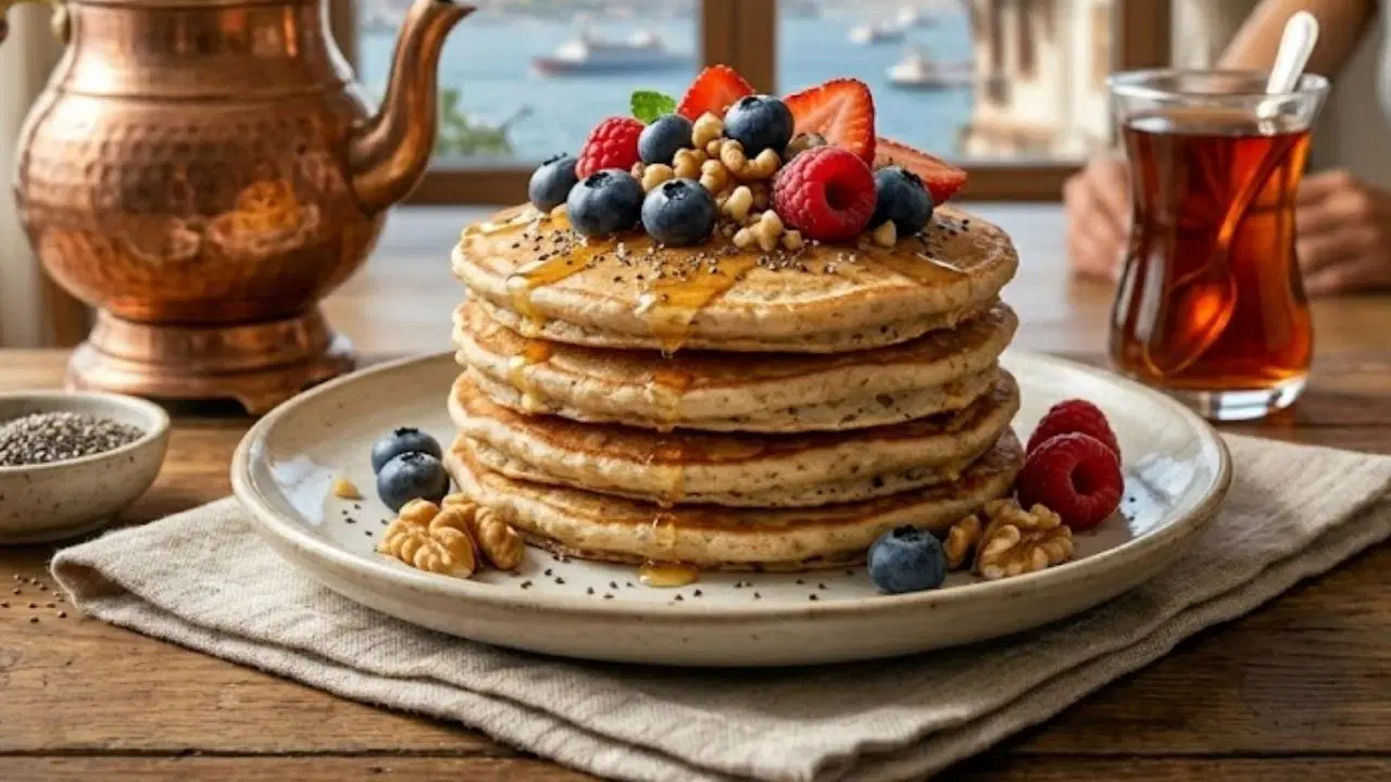 Kahvaltıda un ve şekere veda: Uzun süre tok tutan kefirli ve yulaflı fit pankek tarifi...