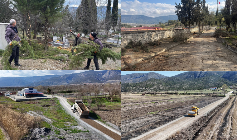 Kargı Belediyesinden kabristan temizliği ve yol çalışmaları
