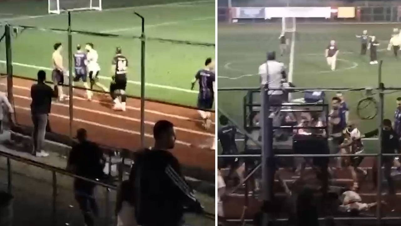 Futbol turnuvasında kavga: Polis ve esnaf takımları birbirine girdi