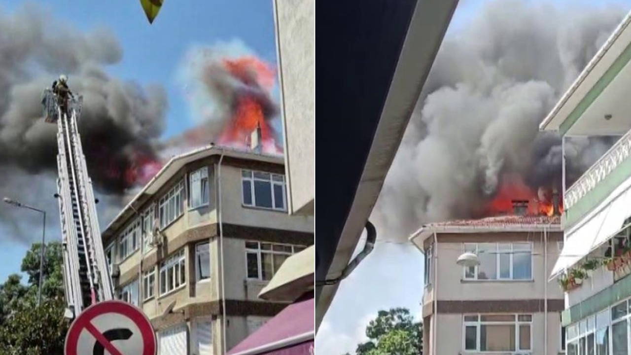 Üsküdar’da 3 katlı binada yangın paniği!