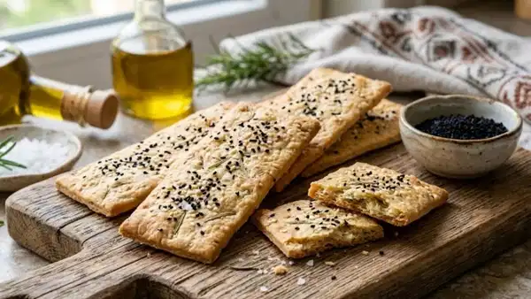 Çıtır çıtır enfes atıştırmalık: Zeytinyağlı biberiyeli kraker tarifi