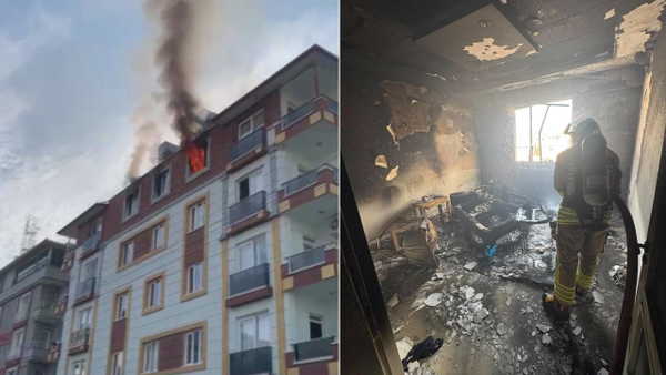 Şarjdaki telefon alev aldı... 5 kişilik aile yangından son anda kurtuldu