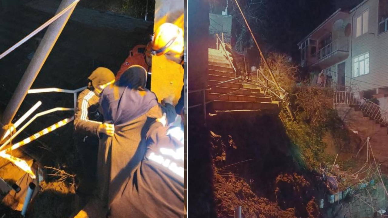 Sarıyer'de binanın merdiveni çöktü: Tahliye edildi!