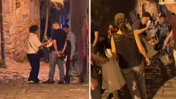 Galata'da 'fırça düşürme' bahanesiyle dolandırıcılık girişimi... Kadını Rus turistler kurtardı, şüpheli yakalandı!