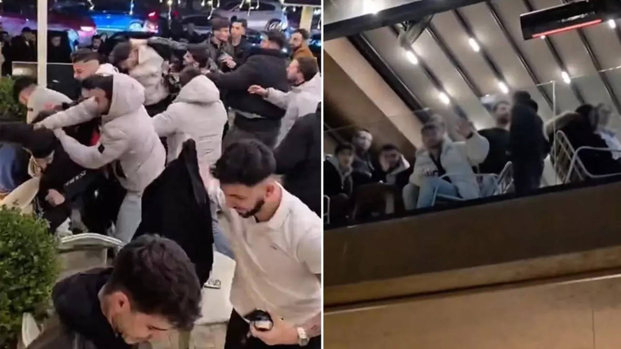 Yumruklar havada uçuştu... Maltepe'de kafede ortalık karıştı: Kahve içip böyle izlediler!