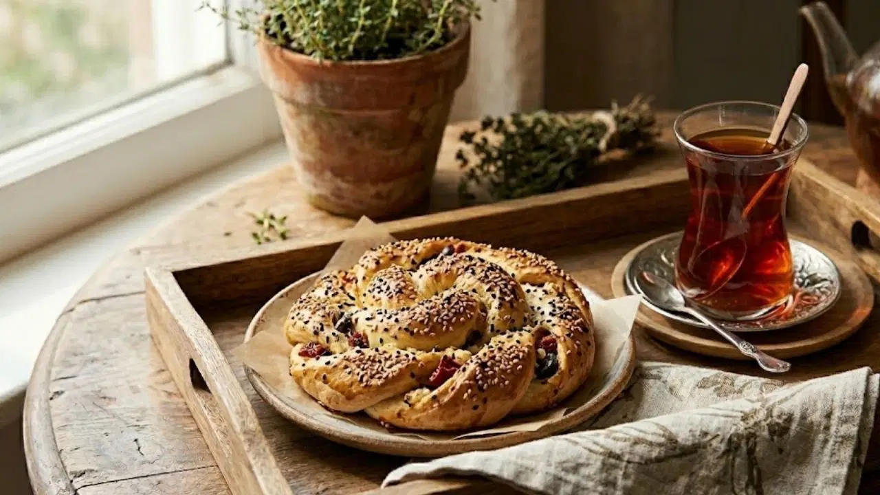 Kahvaltı sofralarına Akdeniz esintili lezzet: Kuru domatesli zeytinli çörek tarifi
