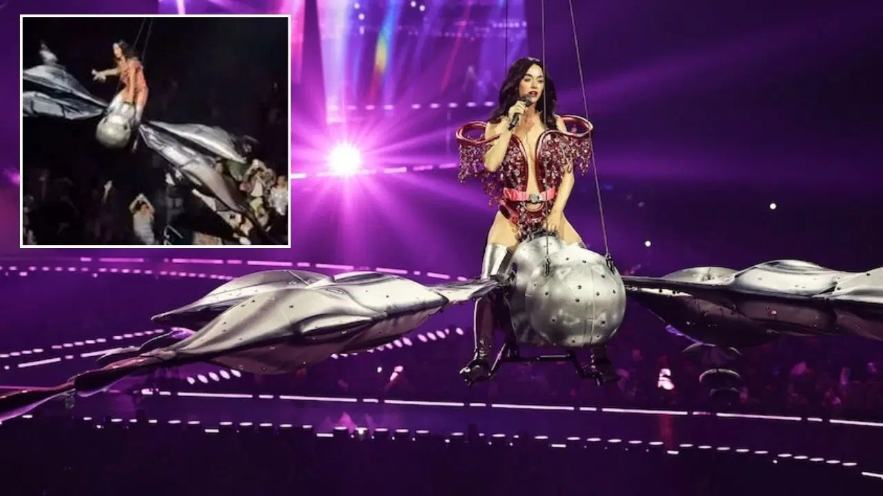 Katy Perry'nin San Francisco konserinde panik dolu anlar: Düşme tehlikesi atlattı!
