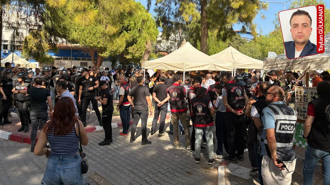 Ege Üniversitesi öğrencilerine uygulanan polis müdahalesine tepki: Öğrenciye 'yasak' olan stant AKP'ye serbest!