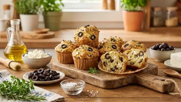 Tek kapta hazırlanan pratik lezzet: Peynirli ve zeytinli tuzlu muffin tarifi...