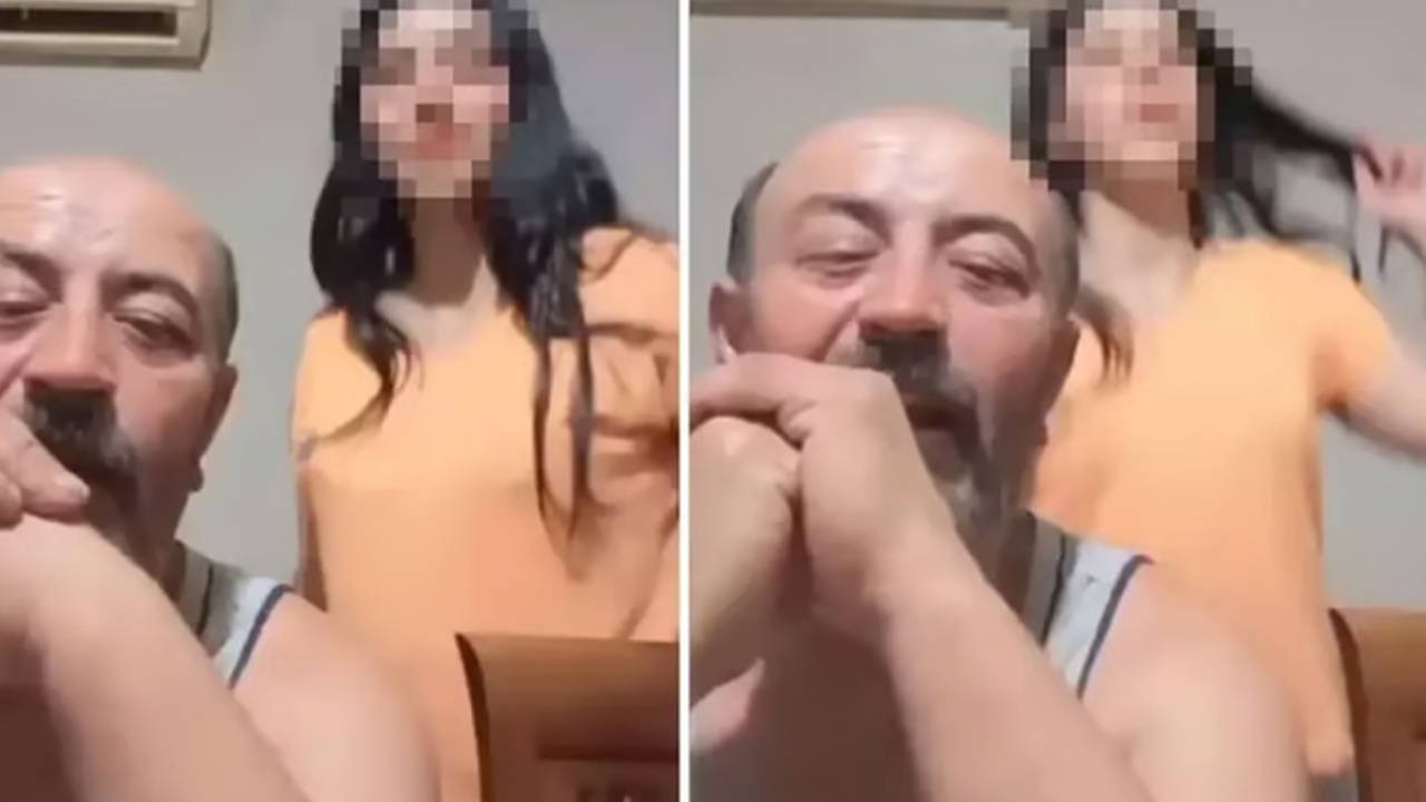 Çocuğu dans ettirerek para topladı!