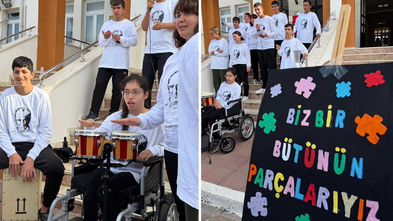 3 Aralık Dünya Engelliler Günü'nde öğrencilerden anlamlı gösteri