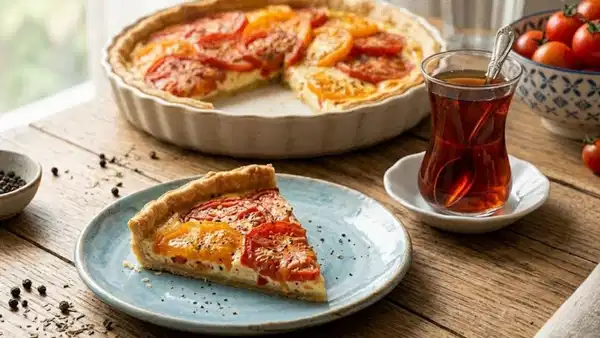 Kahvaltıya farklı ve lezzetli dokunuş: Domatesli tart tarifi