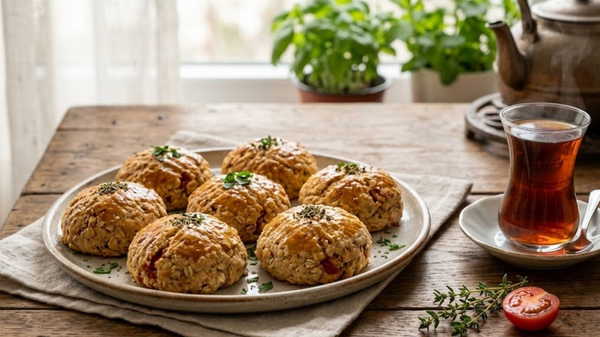 Kahvaltıya sağlıklı ve pratik lezzet: Domatesli yulaflı poğaça tarifi