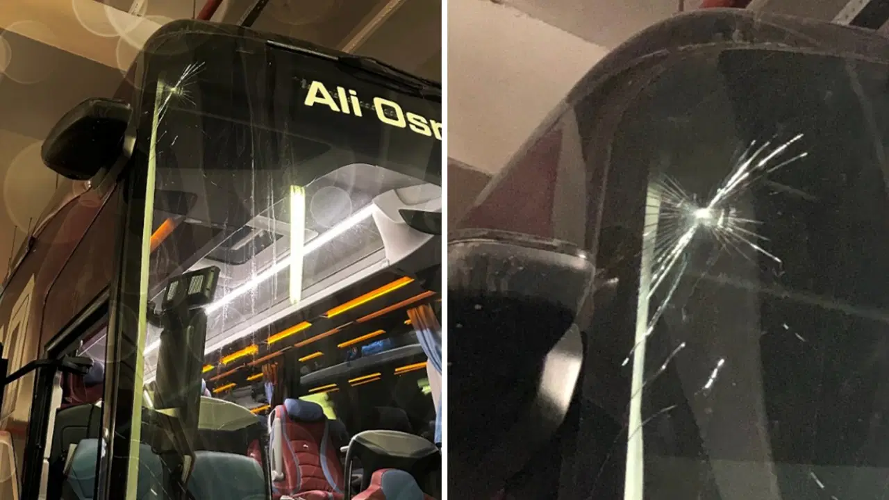 Trabzonspor'dan sert tepki: Takım otobüsüne taşlı saldırı!